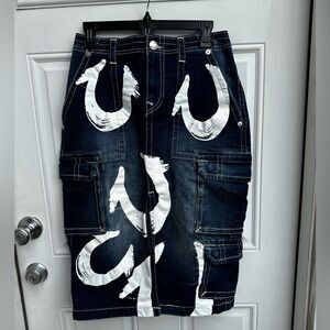 True Religion Denim Cargo Jean Skirt